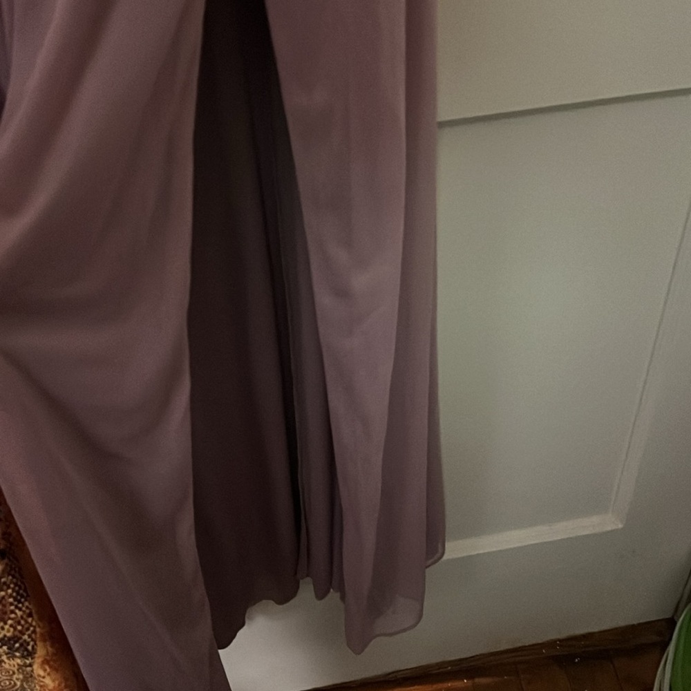 NWT david's bridal quartz v neck mesh gown with slit size: 14 - Picture 3 of 8